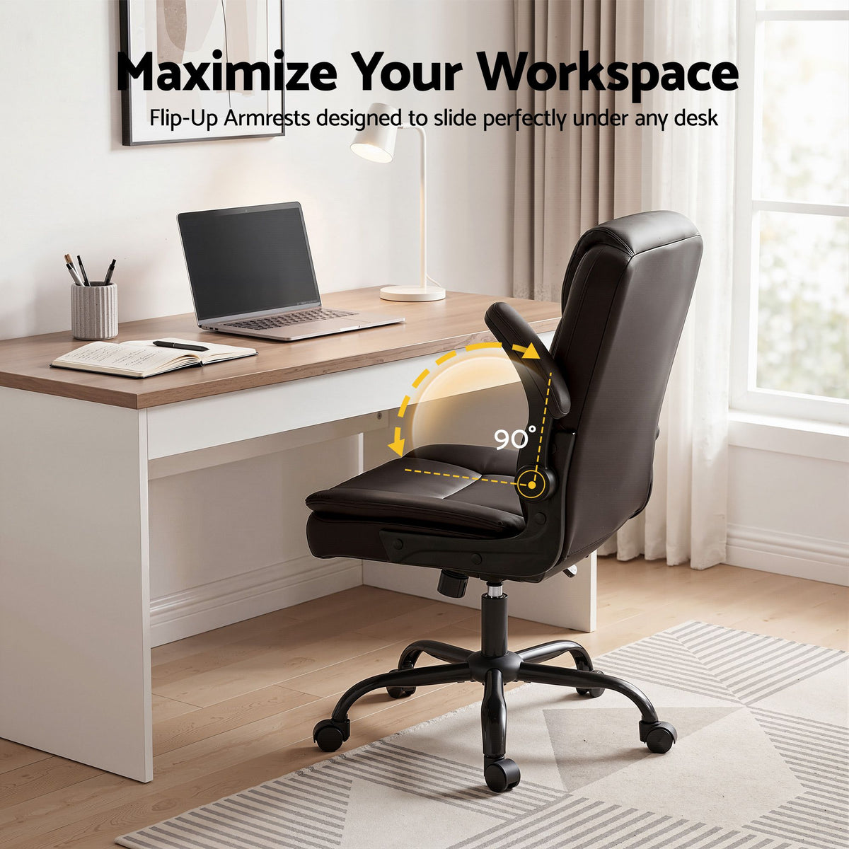 Chastine Executive Mid Back Office Chair with PU Leather