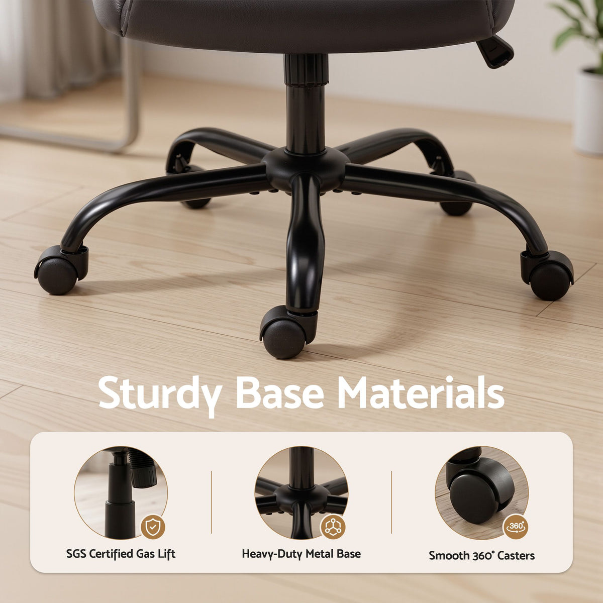 Chastine Executive Mid Back Office Chair with PU Leather