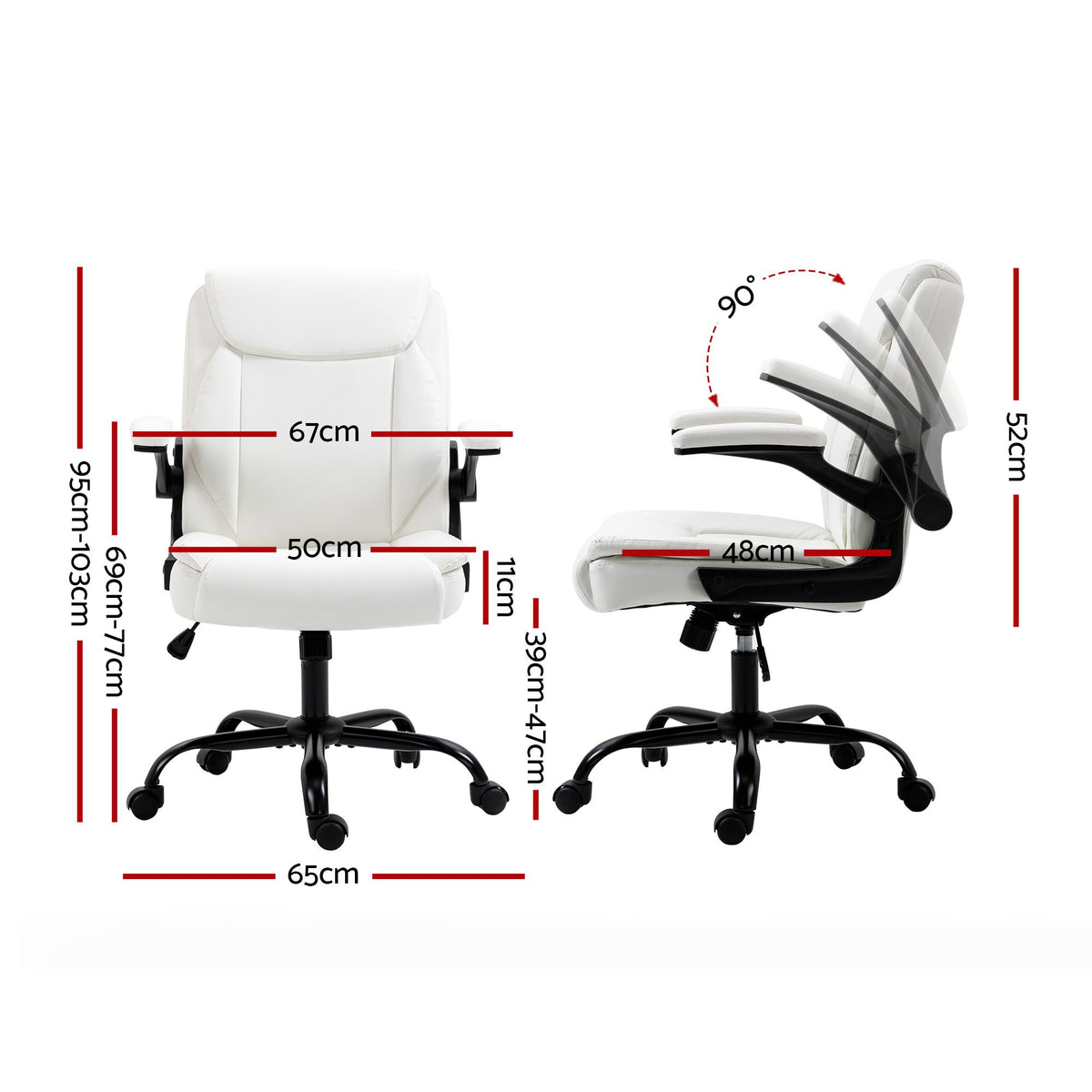 Chastine Executive Office Chair Mid Back White