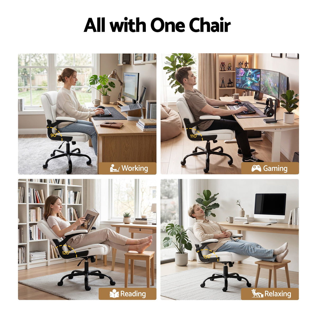 Chastine Executive Office Chair Mid Back White