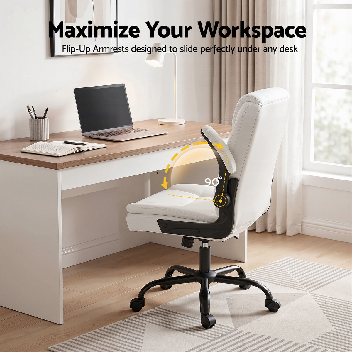 Chastine Executive Office Chair Mid Back White