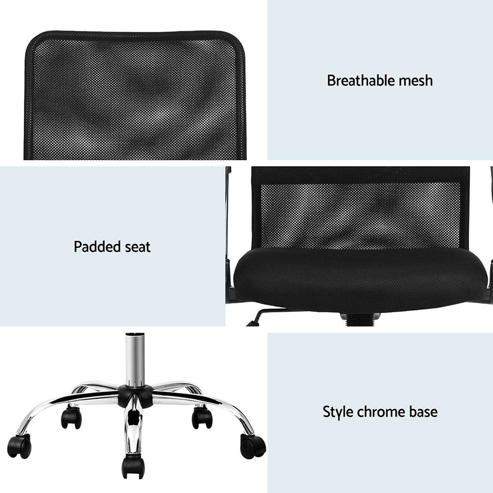 Nash Mid Back Mesh Office Chair Black (Set of 2)
