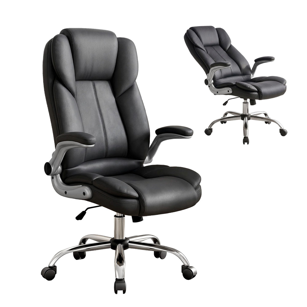 Kea Executive Office Chair Leather Tilt Black