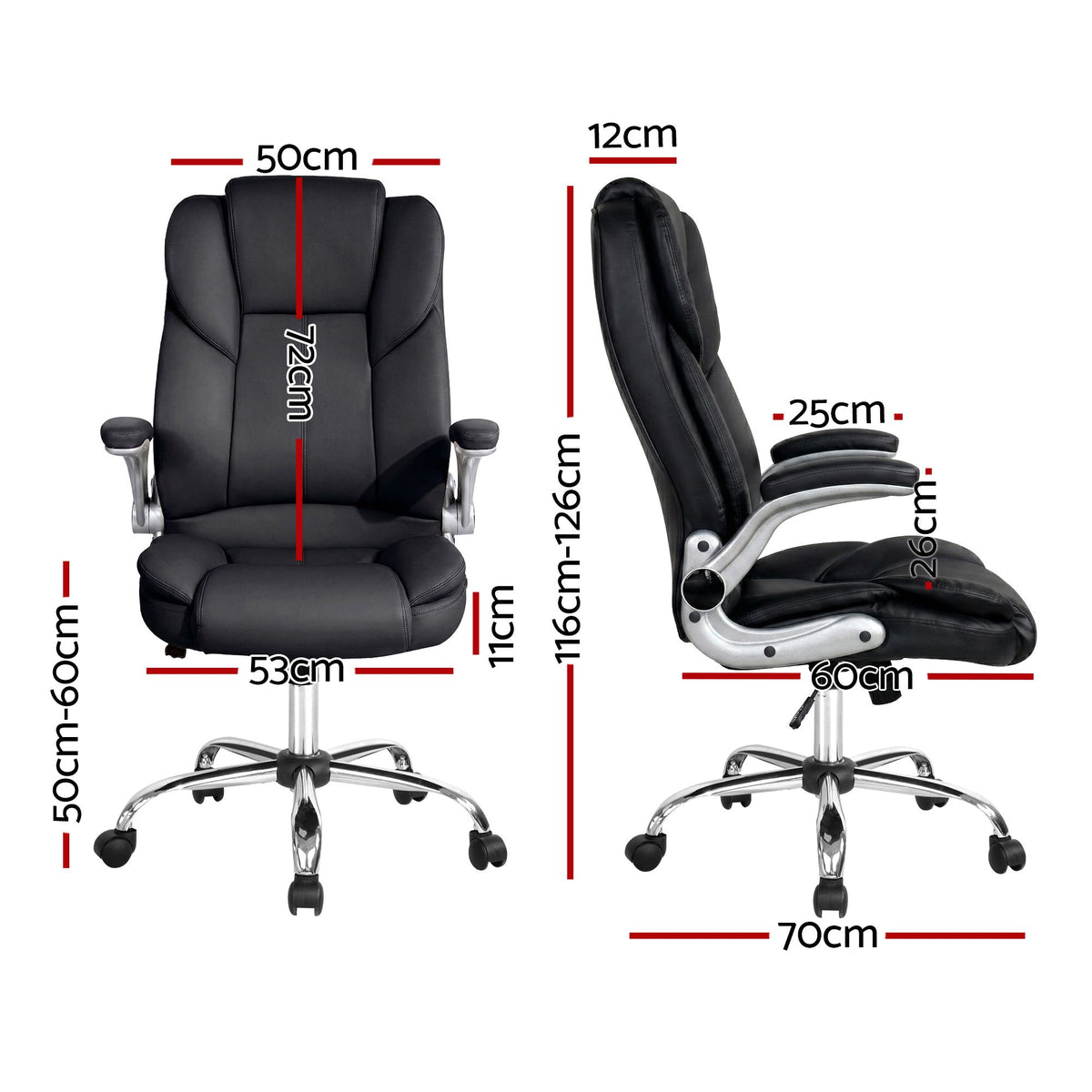 Kea Executive Office Chair Leather Tilt Black