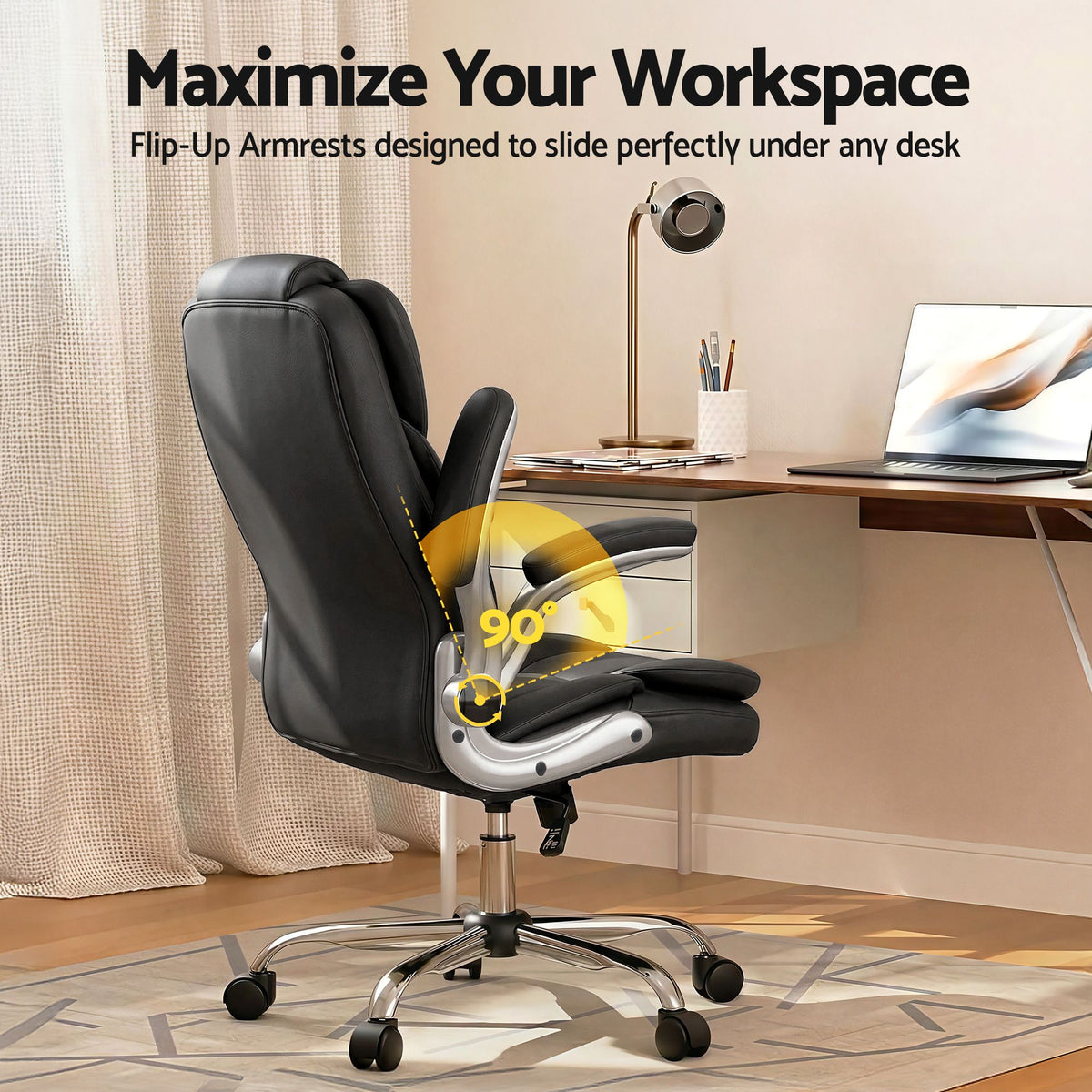 Kea Executive Office Chair Leather Tilt Black