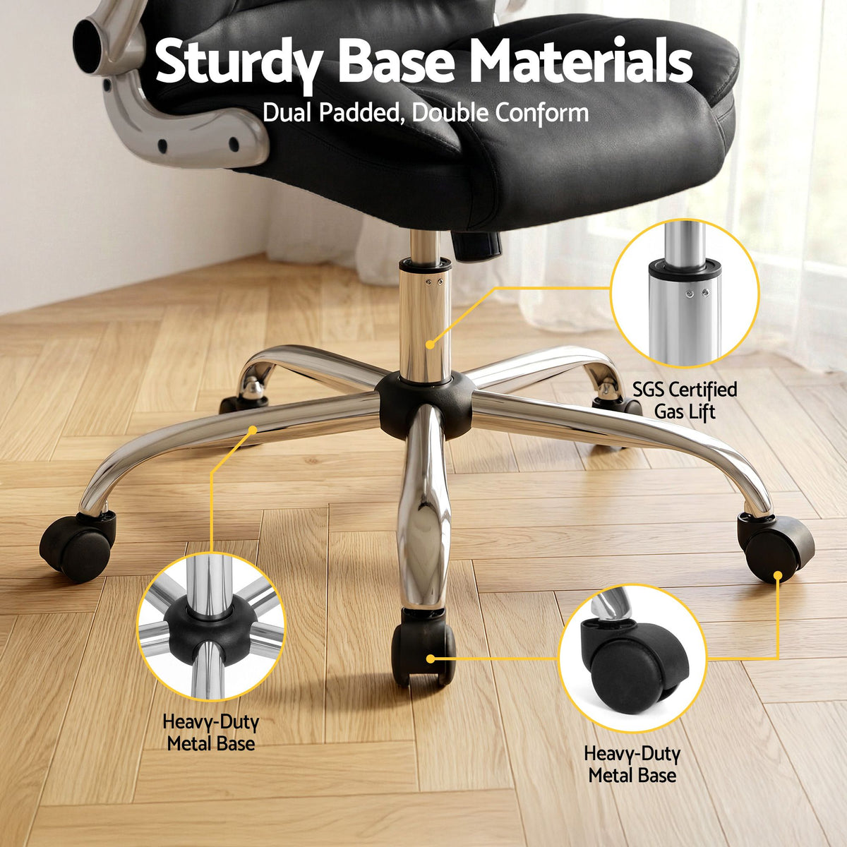 Kea Executive Office Chair Leather Tilt Black