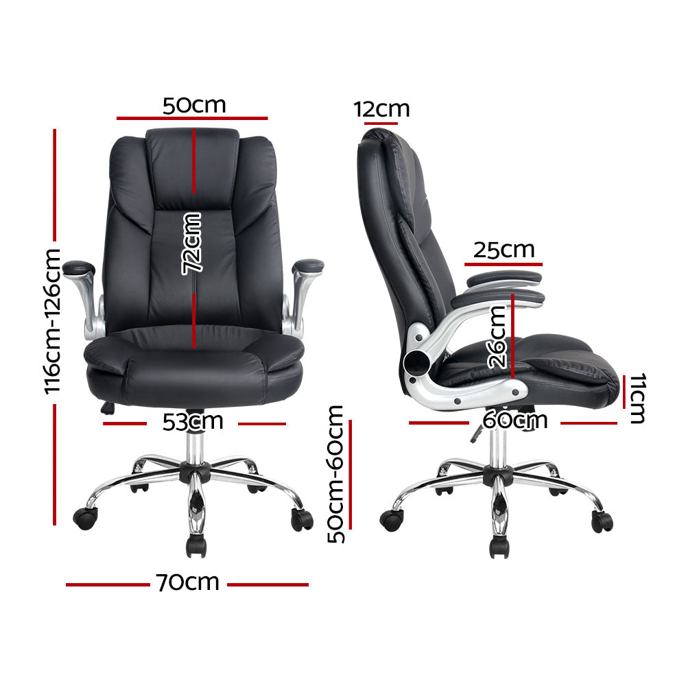 Kea Executive Office Chair Leather Tilt Black