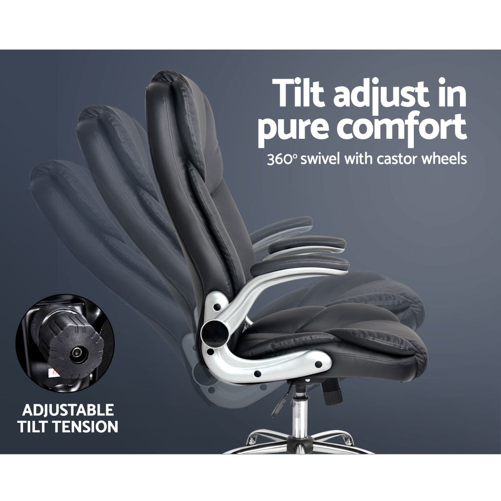 Kea Executive Office Chair Leather Tilt Black