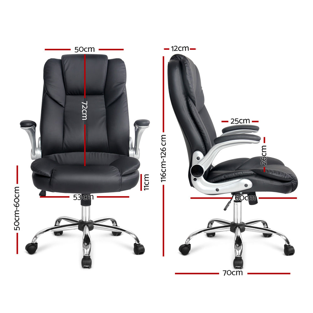 Kea Executive Office Chair Leather Tilt Black