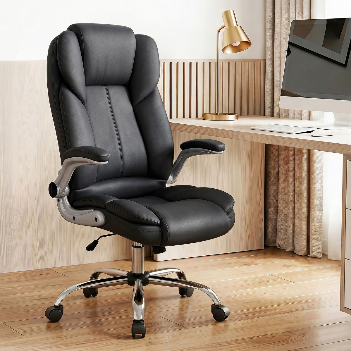 Kea Executive Office Chair Leather Tilt Black