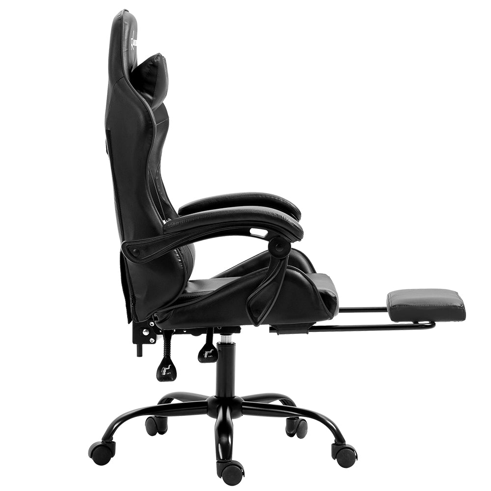 Artiss Executive Gaming Office Chair Leather Recliner Footrest Grey