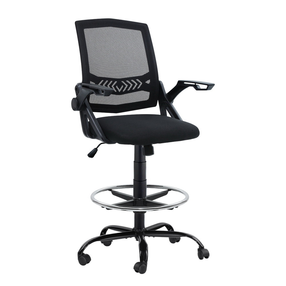 Drafting Stool Mesh Office Chair Black
