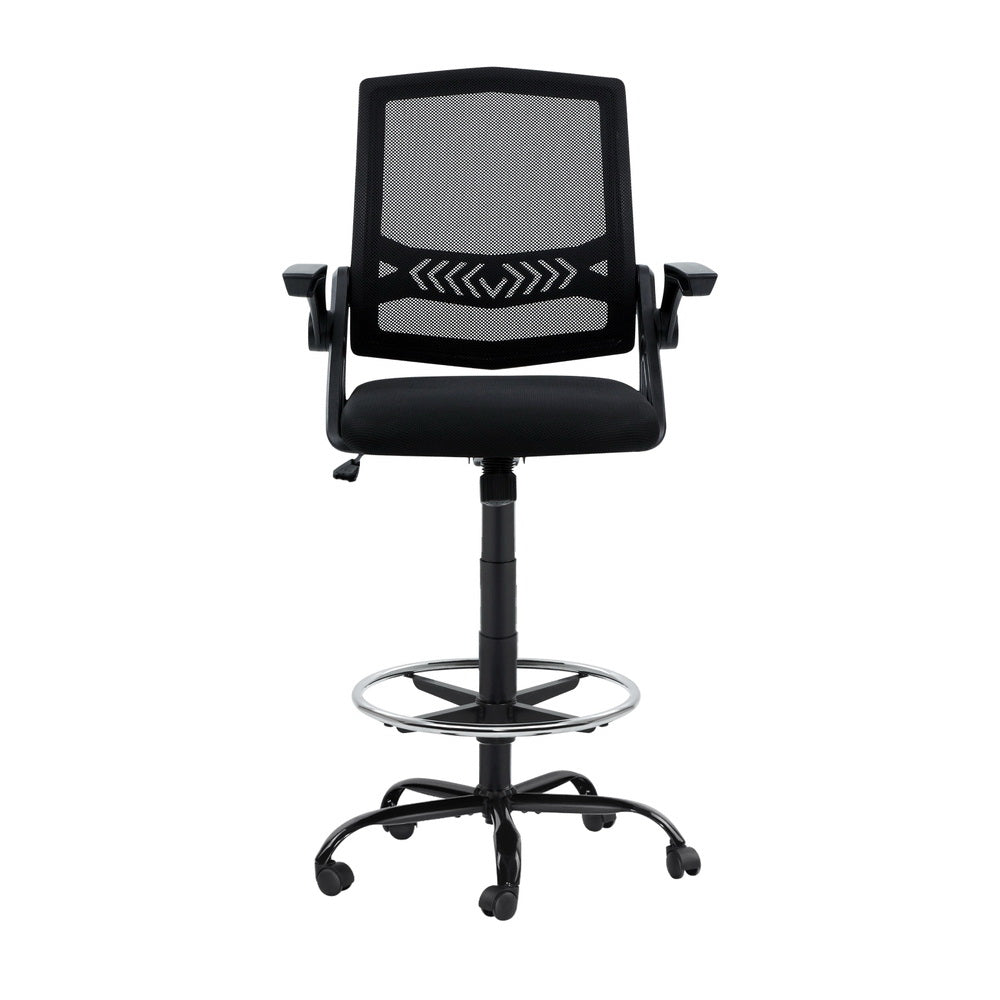 Drafting Stool Mesh Office Chair Black