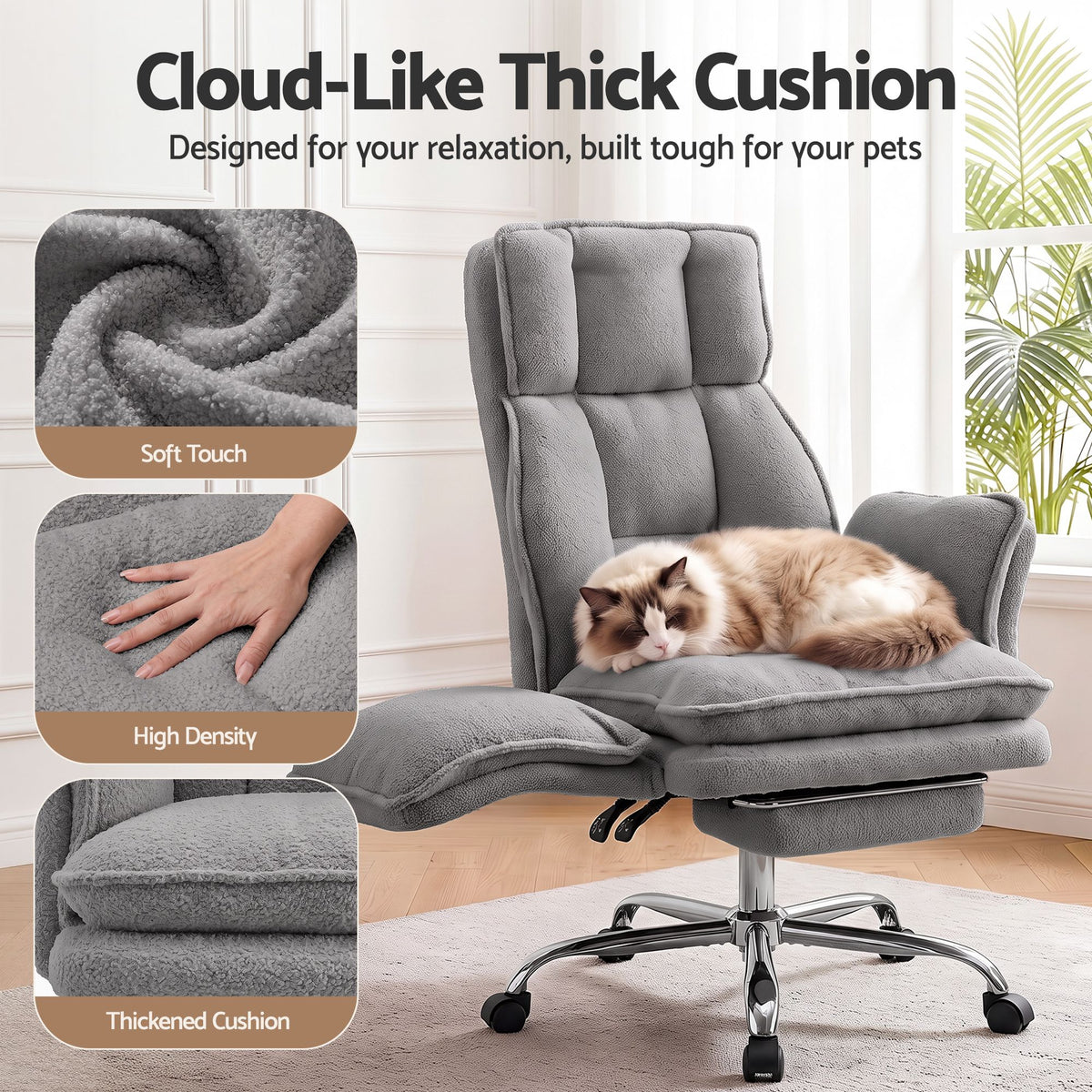 Artiss Big & Tall Criss Cross Office Chair Grey