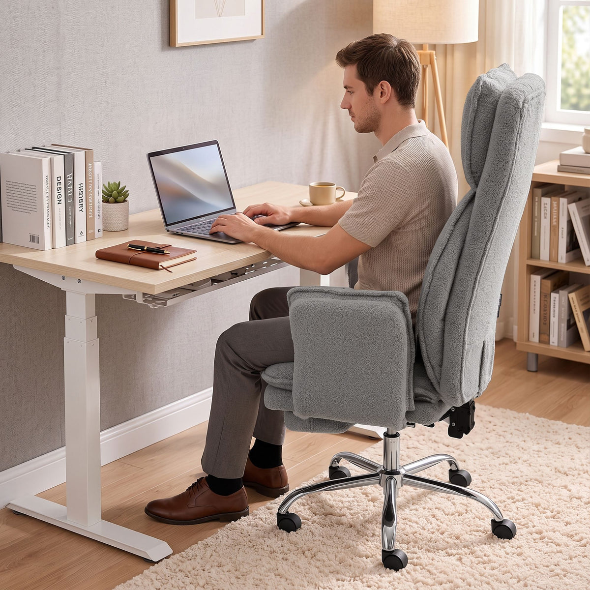 Artiss Big & Tall Criss Cross Office Chair Grey