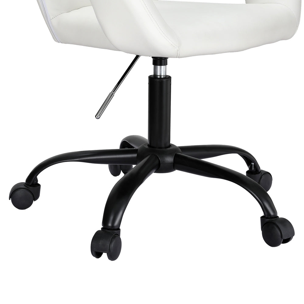 Artiss Mid-Back Office Chair White PU Leather