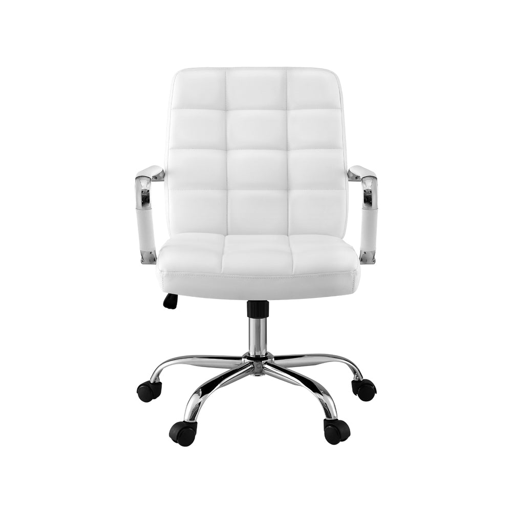Artiss Mid-Back Office Chair PU Leather White