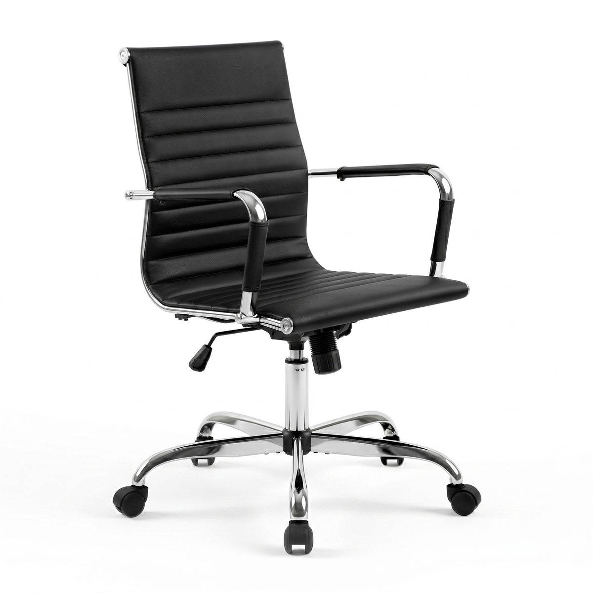 Artiss Mid Back Office Chair PU Leather Black