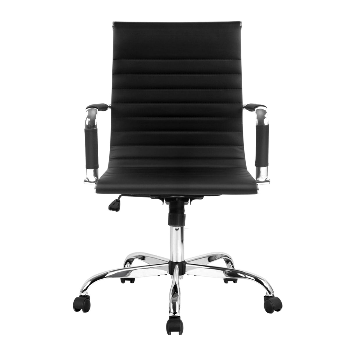 Artiss Mid Back Office Chair PU Leather Black