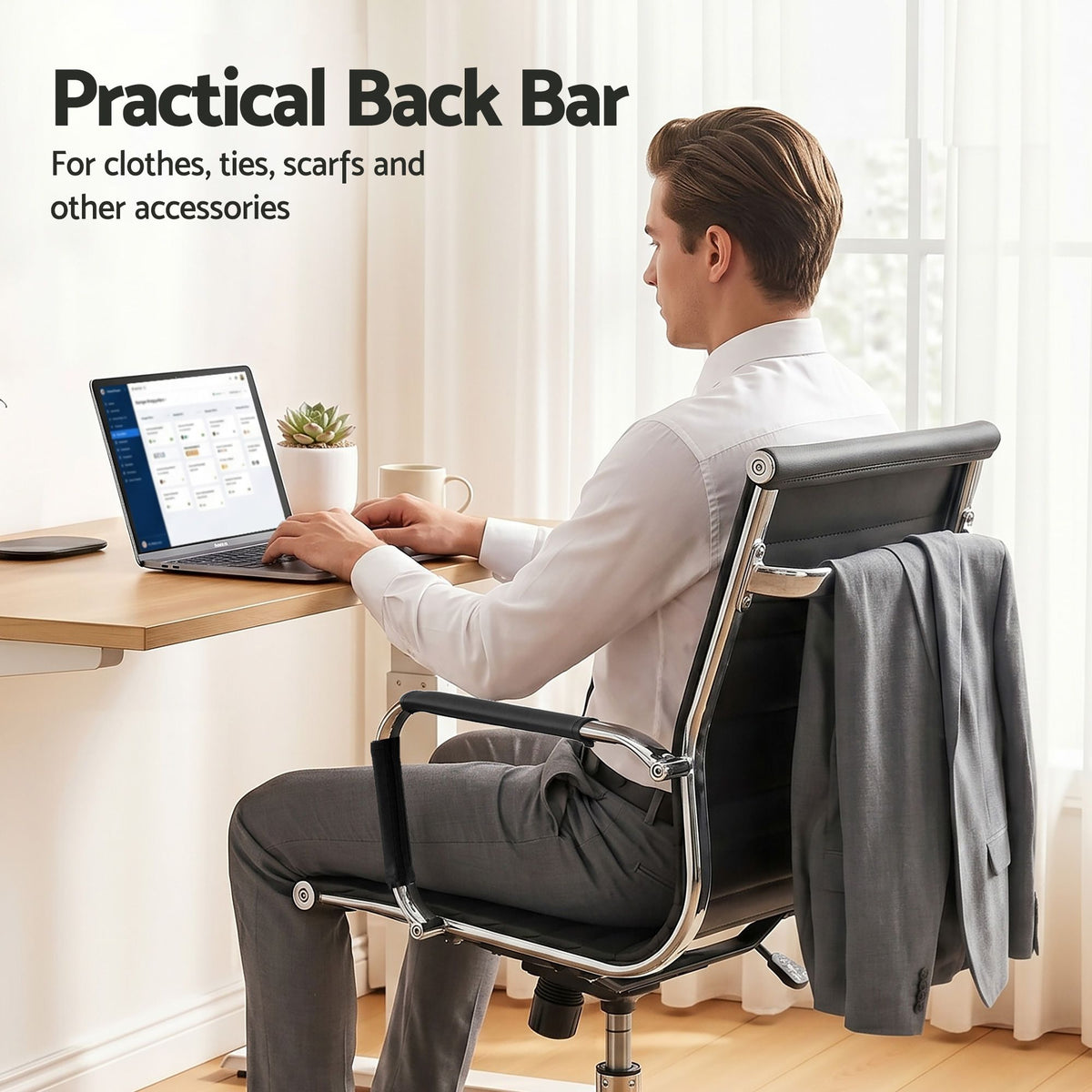 Artiss Mid Back Office Chair PU Leather Black