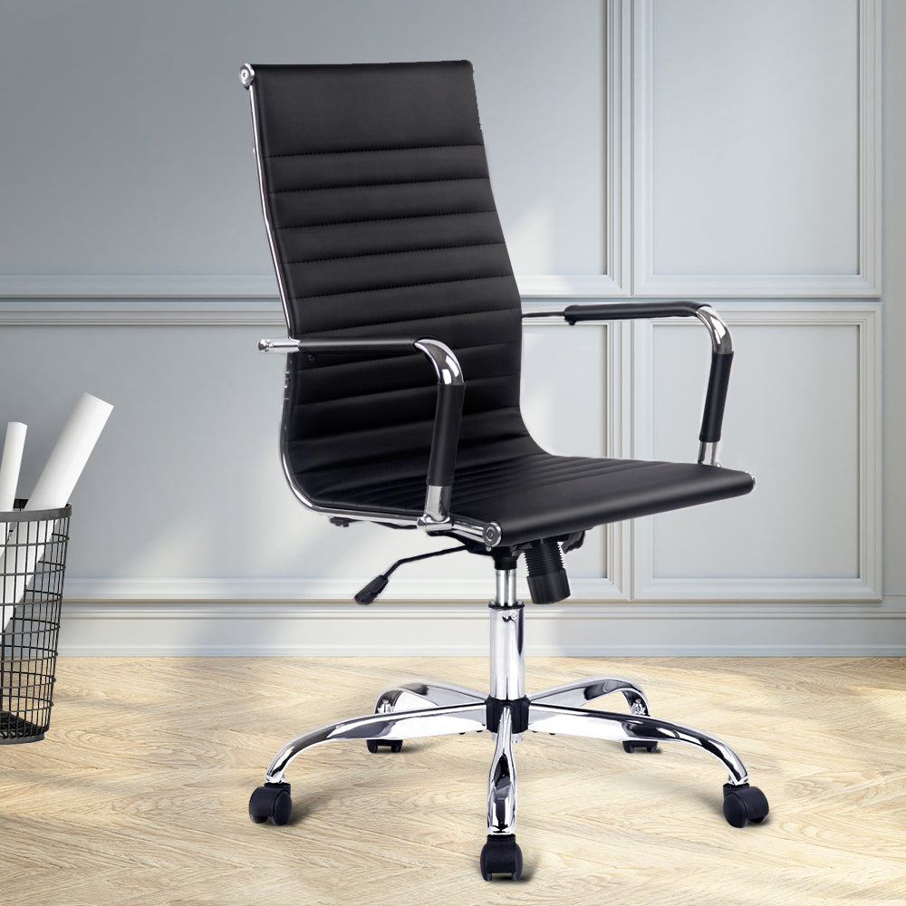 Artiss High Back Office Chair PU Leather Black