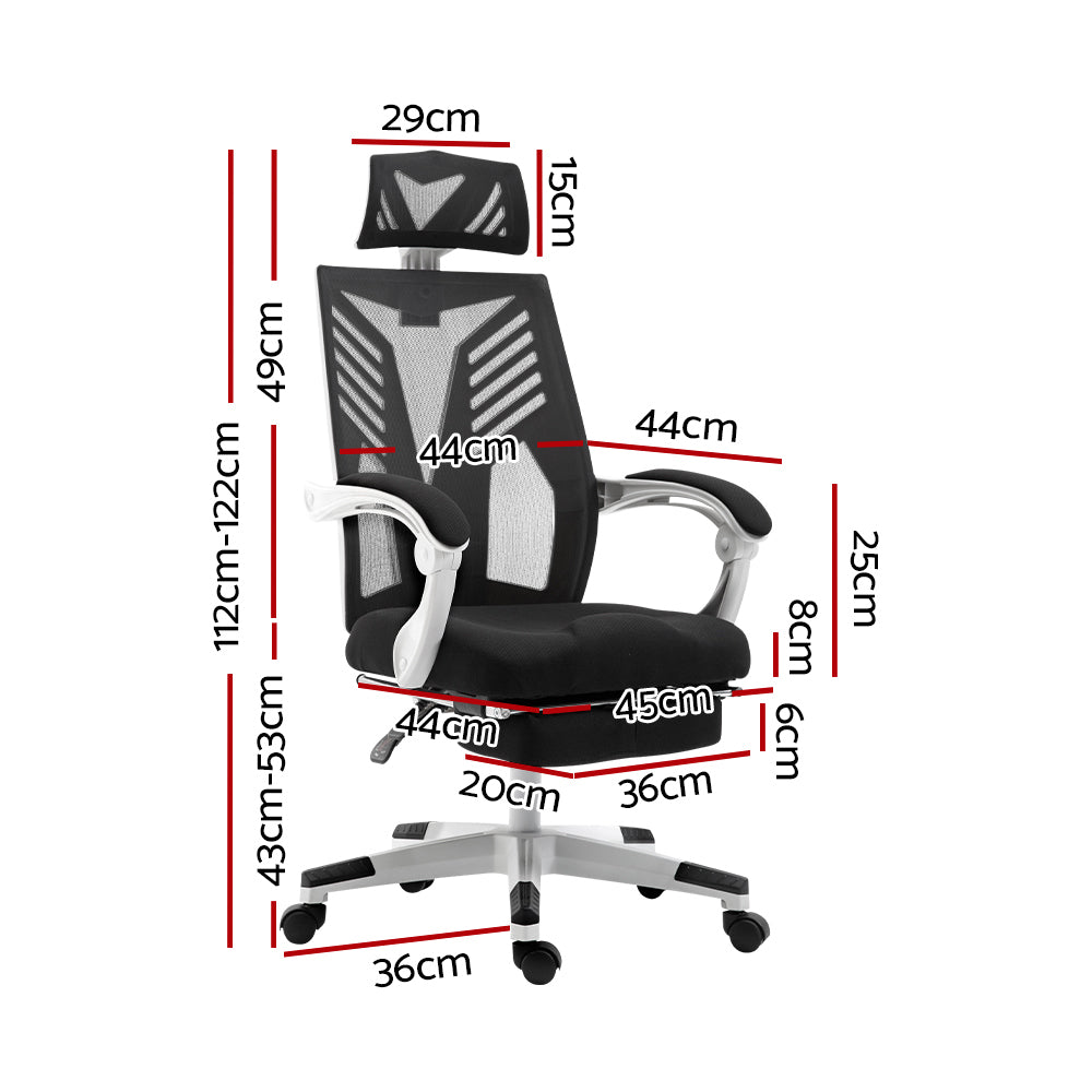 Matrix Recliner Office Chair Black White Mesh