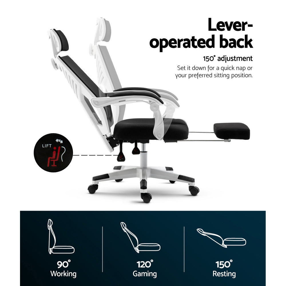 Matrix Recliner Office Chair Black White Mesh