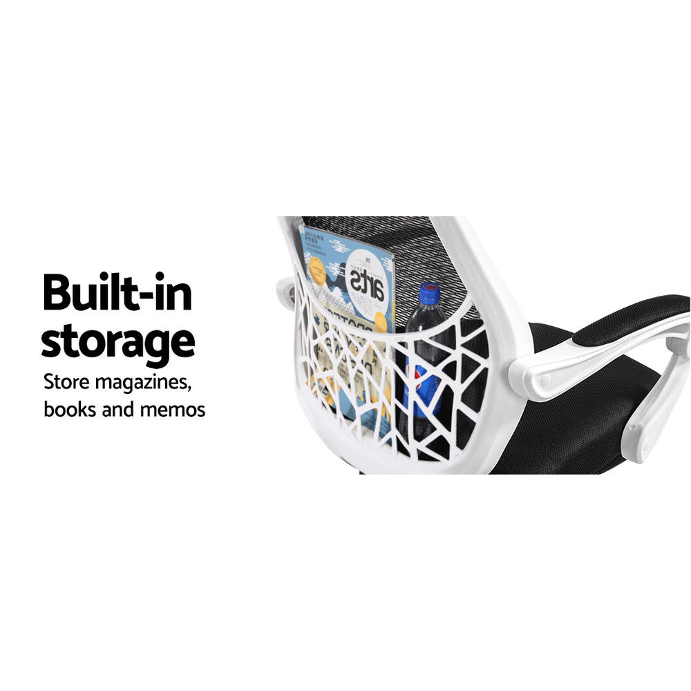 Mosaic Recliner Mesh Office Chair Black White