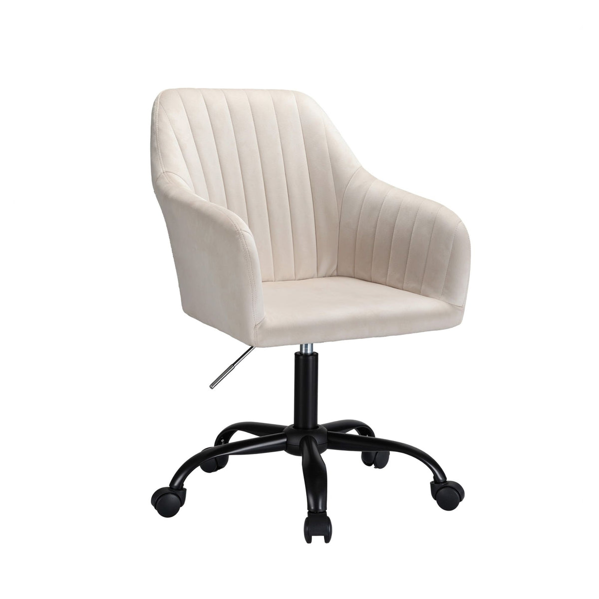 Artiss Mid Back Office Chair Velvet Seat Cream