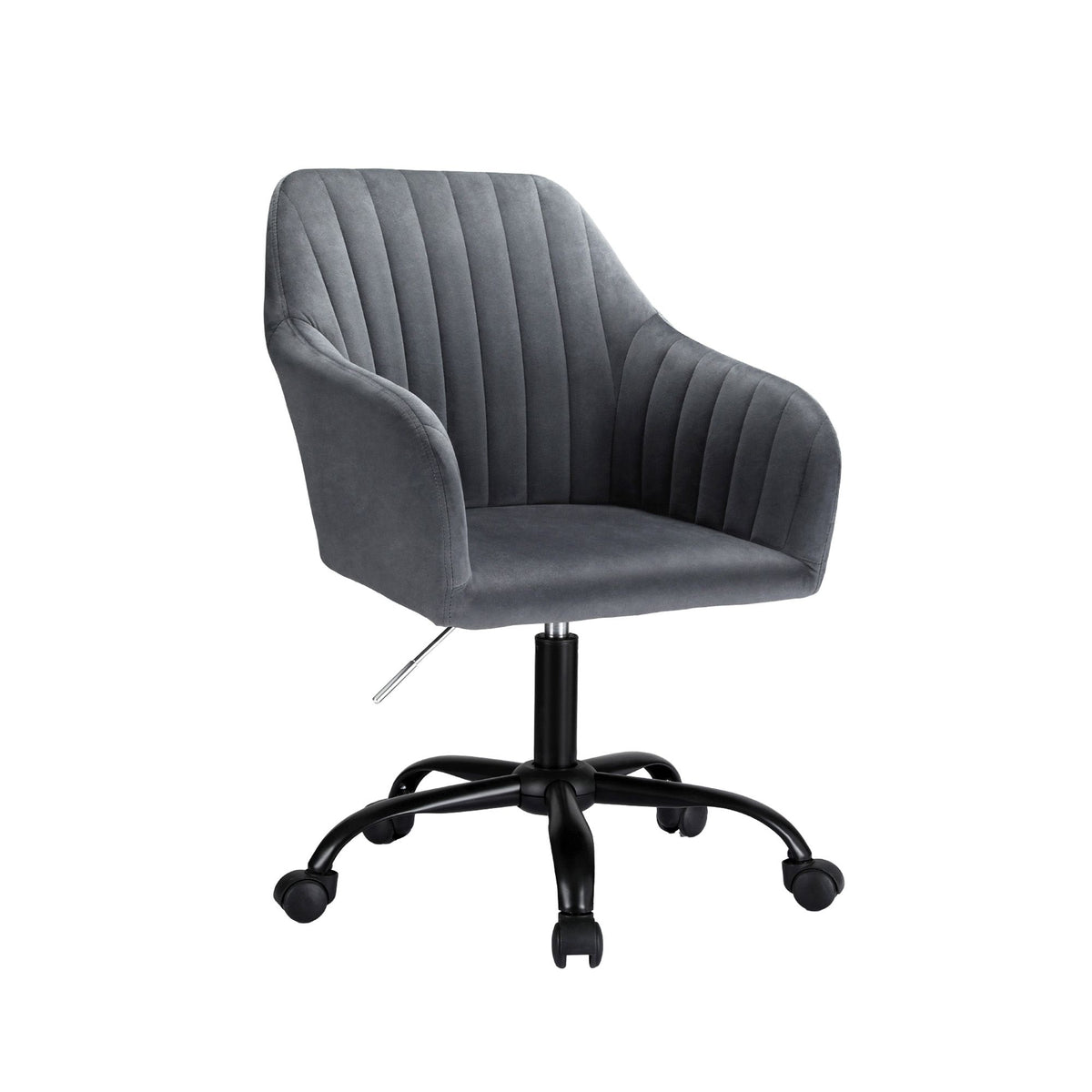Artiss Mid Back Office Chair Velvet Dark Grey