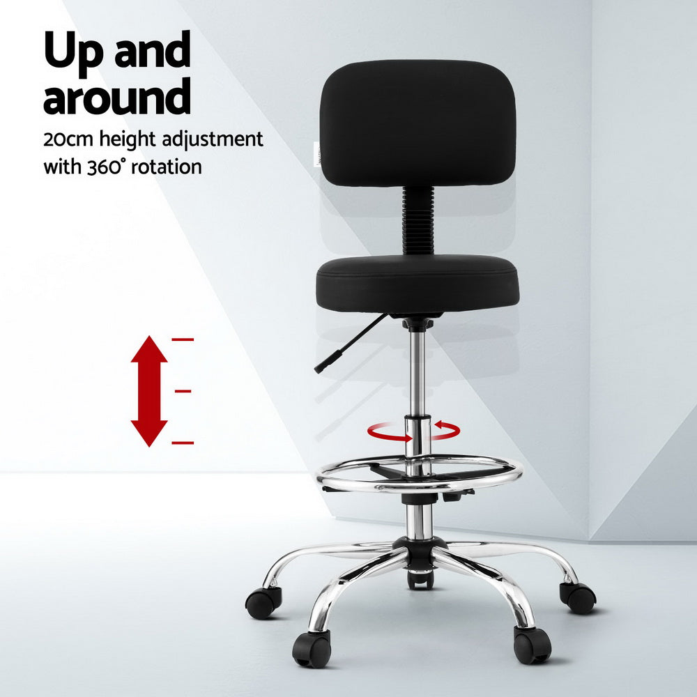 Artiss Ergonomic Drafting Office Chair PU Black