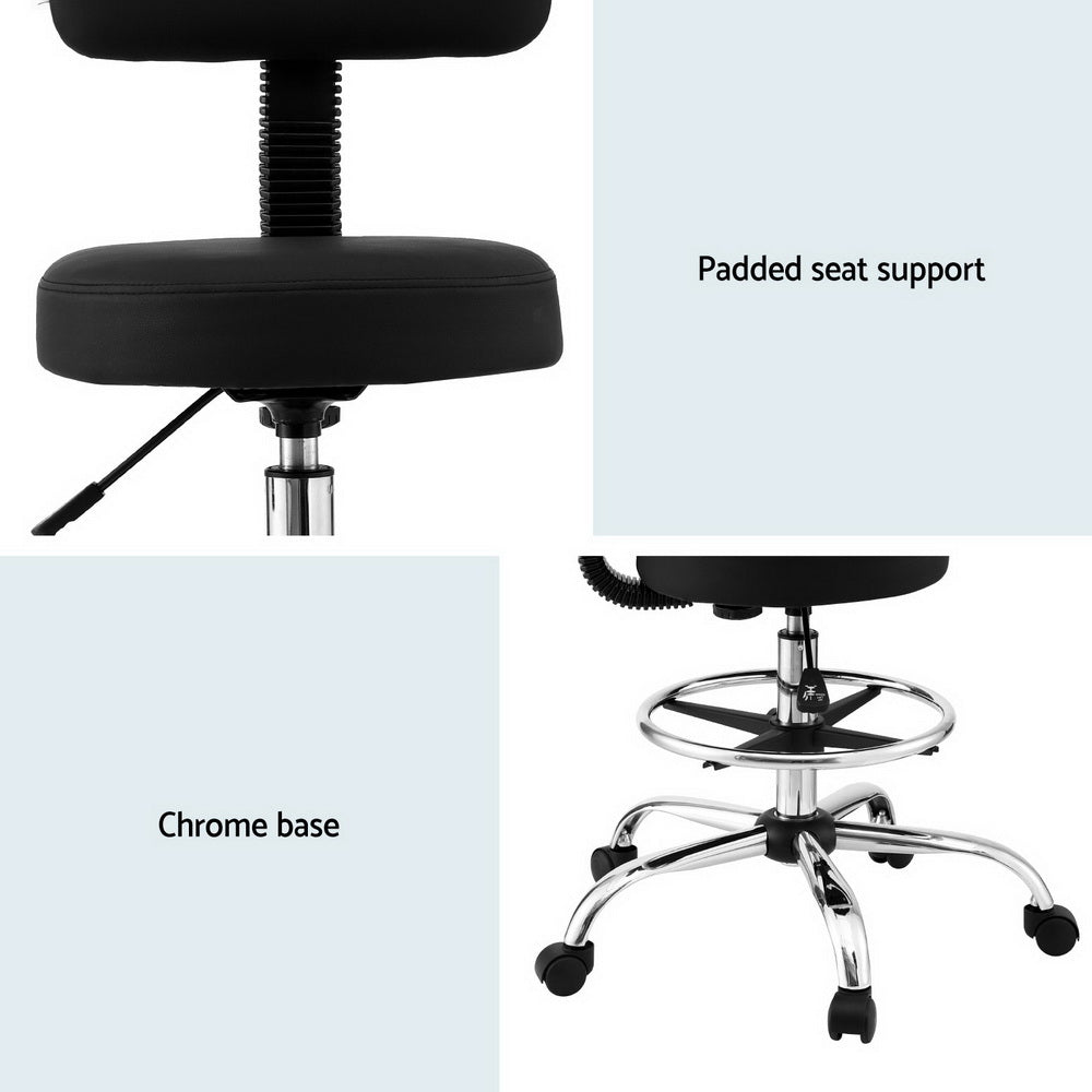Artiss Ergonomic Drafting Office Chair PU Black