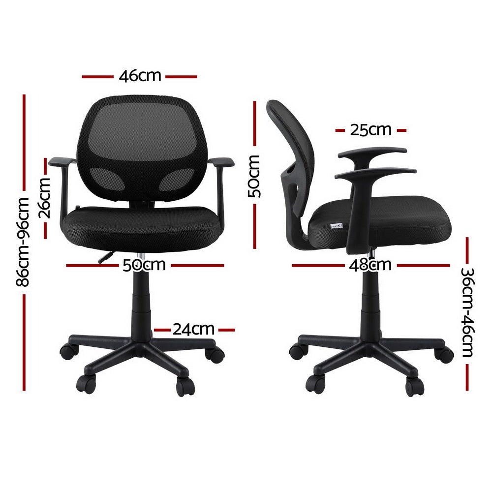Artiss Mid-Back Mesh Office Chair Black
