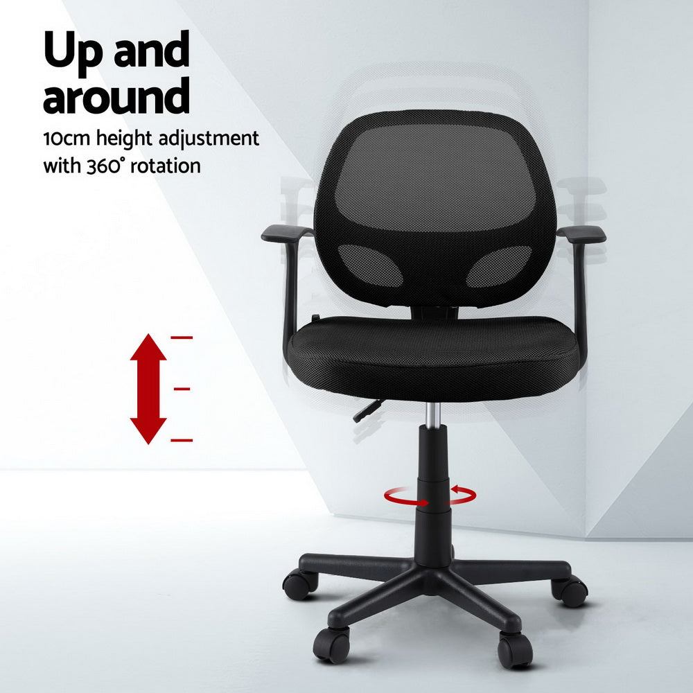 Artiss Mid-Back Mesh Office Chair Black