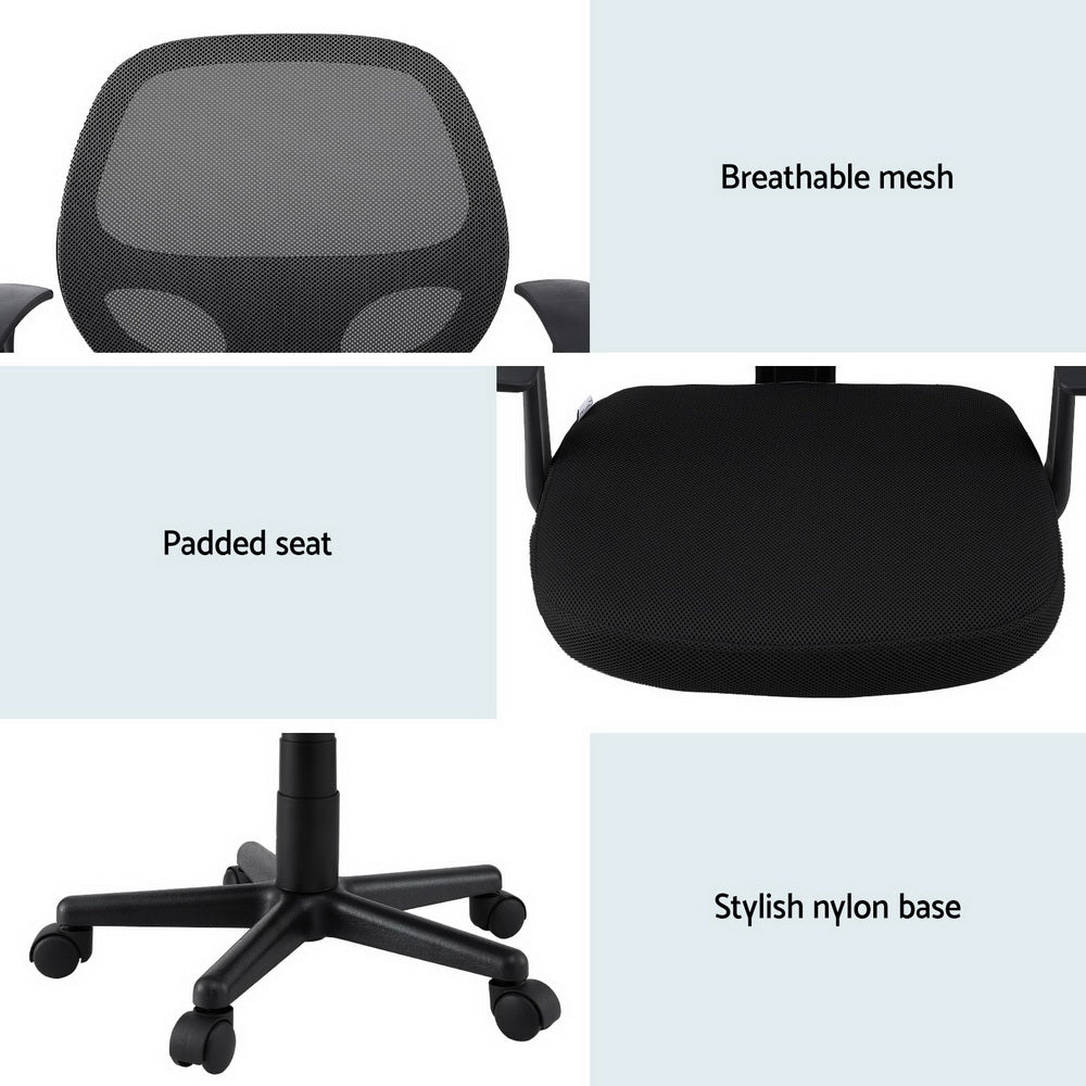 Artiss Mid-Back Mesh Office Chair Black