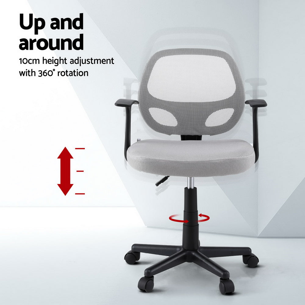 Artiss Mid Back Mesh Office Chair Grey