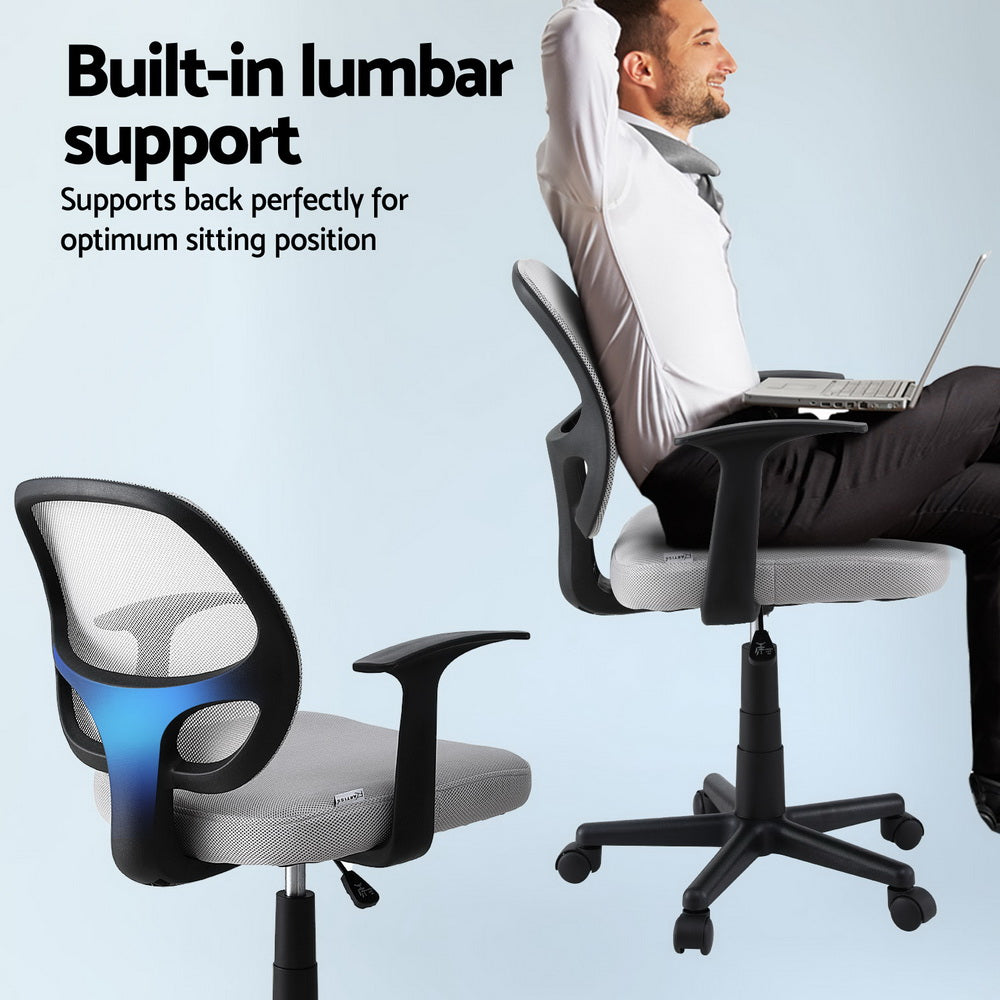 Artiss Mid Back Mesh Office Chair Grey