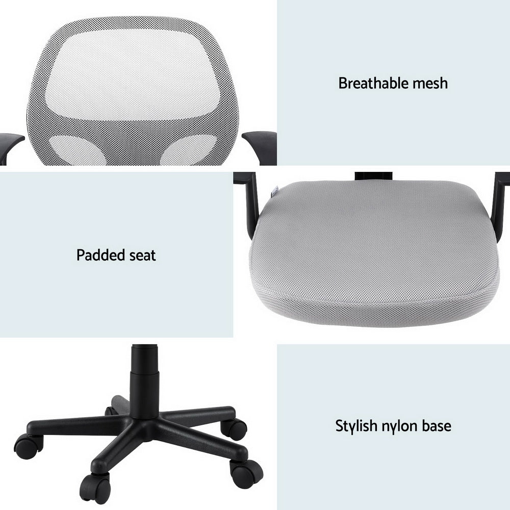 Artiss Mid Back Mesh Office Chair Grey