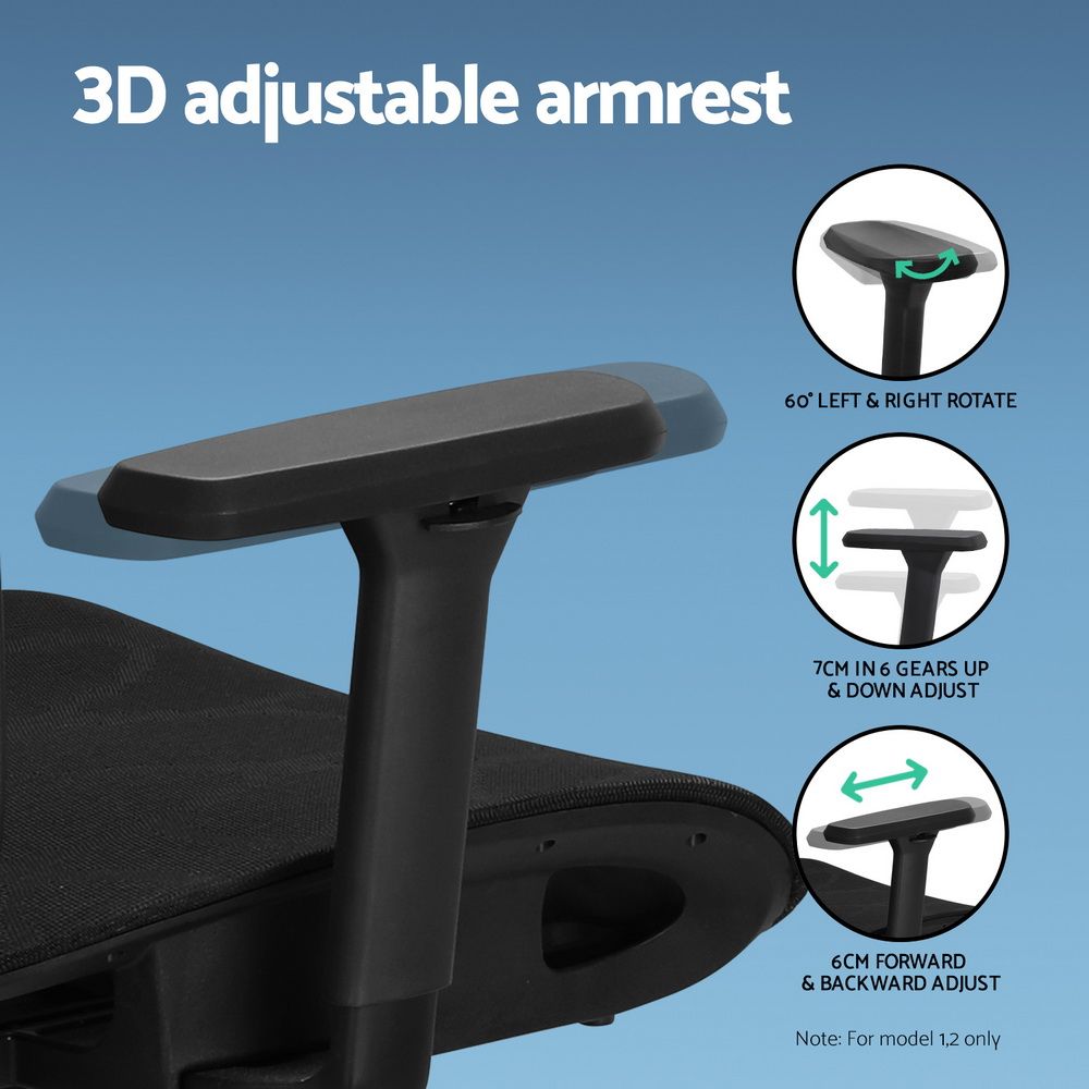 Artiss Ergonomic High Back Office Chair with Recline Black