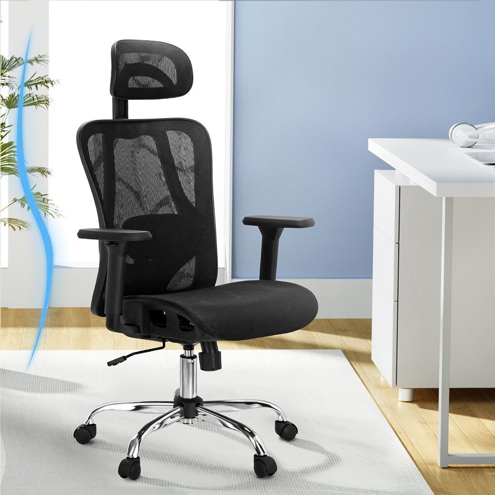 Artiss Ergonomic High Back Office Chair with Recline Black