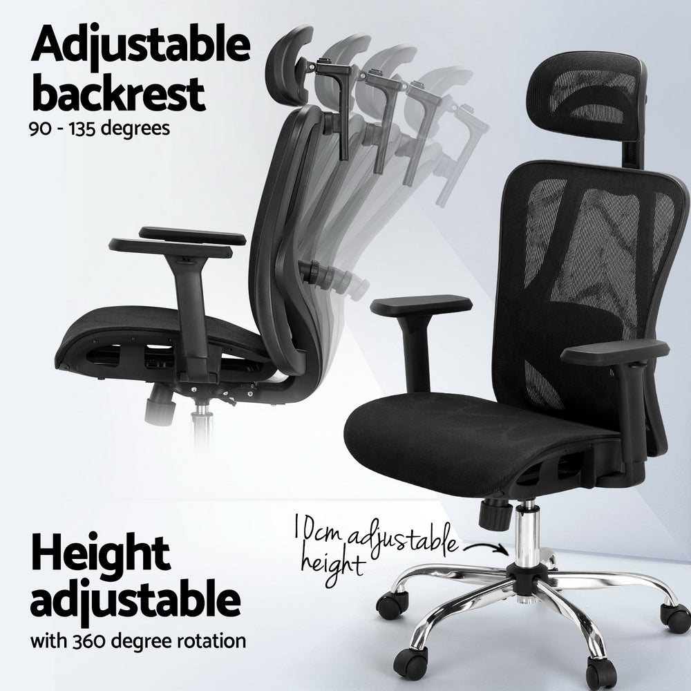 Ergonomic High Back Office Chair Recline Black