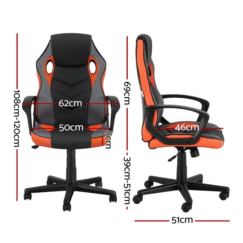 Artiss Gaming Office Chair Racing Style High Back Orange