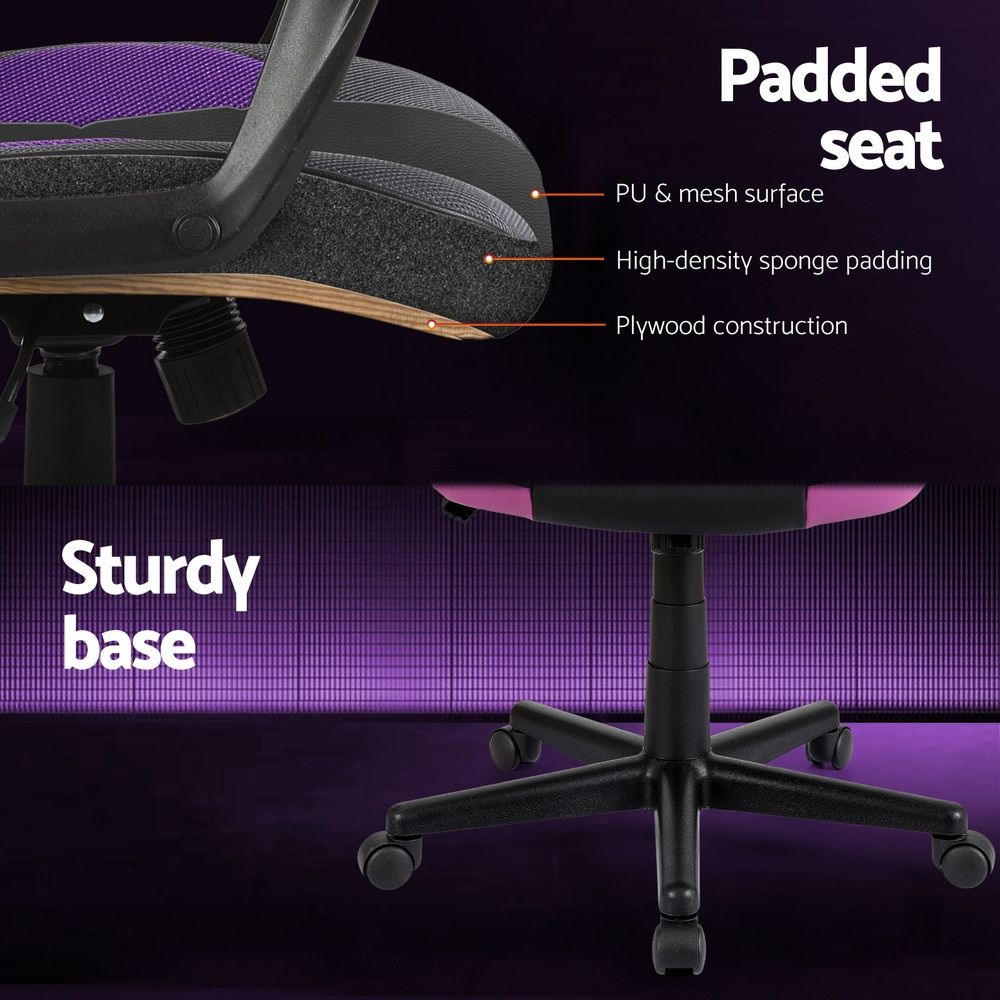 Artiss High-Back Gaming Office Chair with Tilt Purple