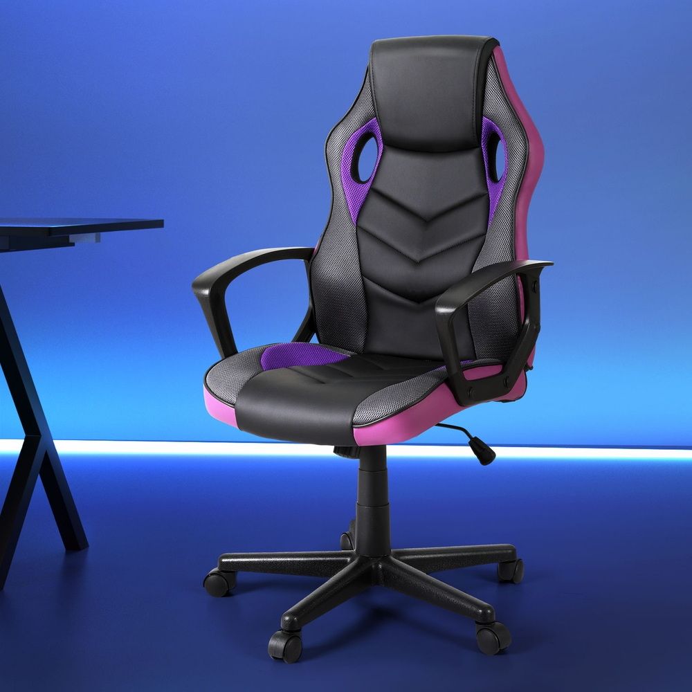 Artiss High-Back Gaming Office Chair with Tilt Purple