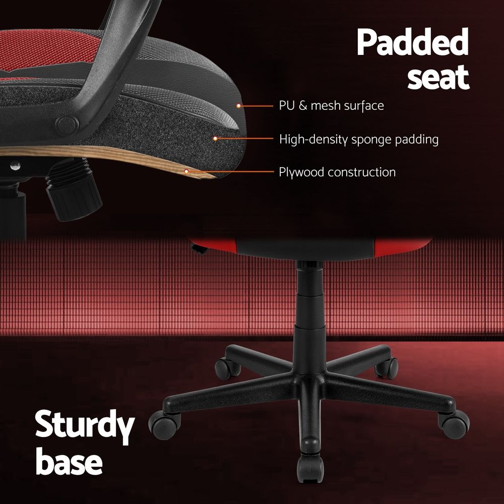 Artiss High-Back Gaming Office Chair with Tilt Function Red