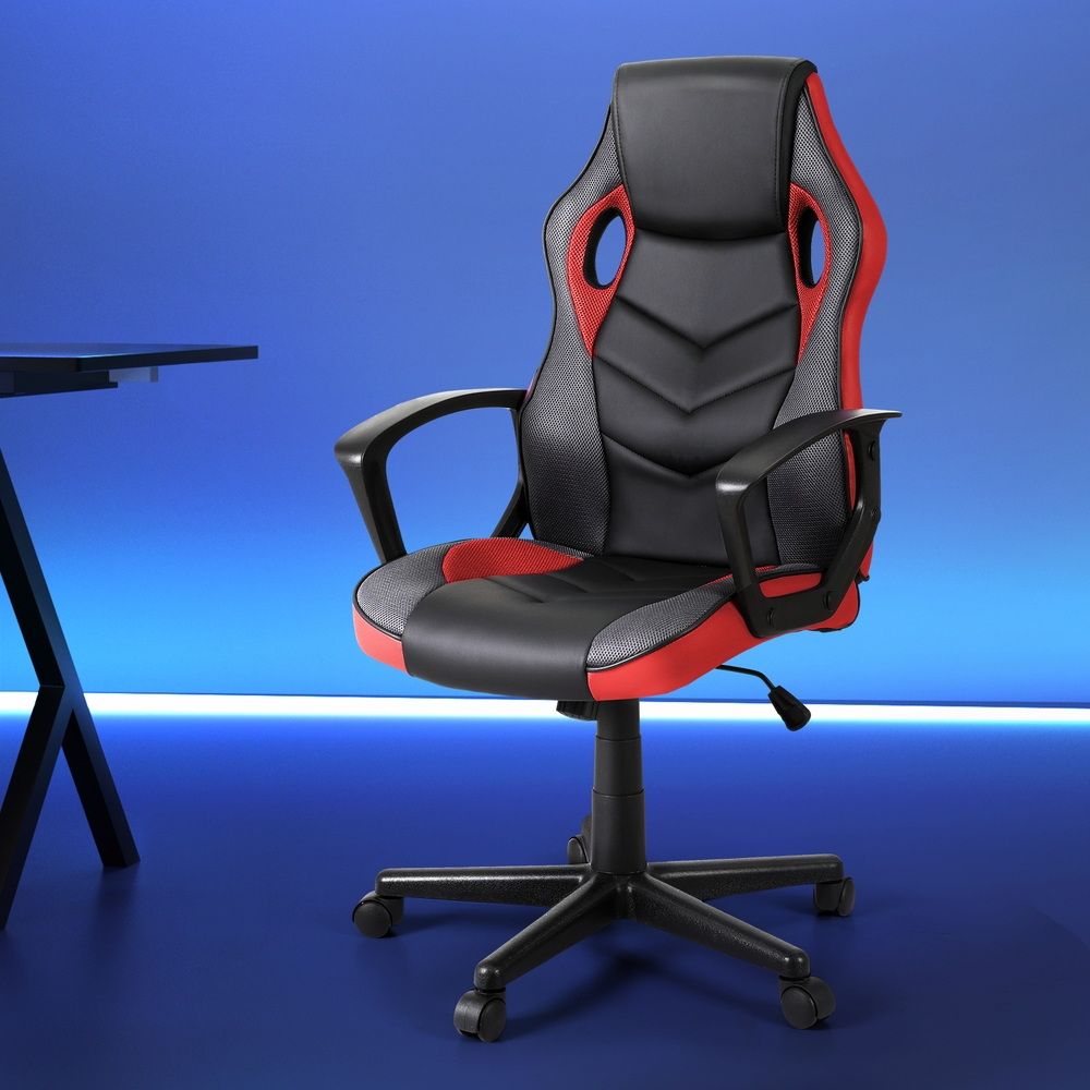Artiss High-Back Gaming Office Chair with Tilt Function Red