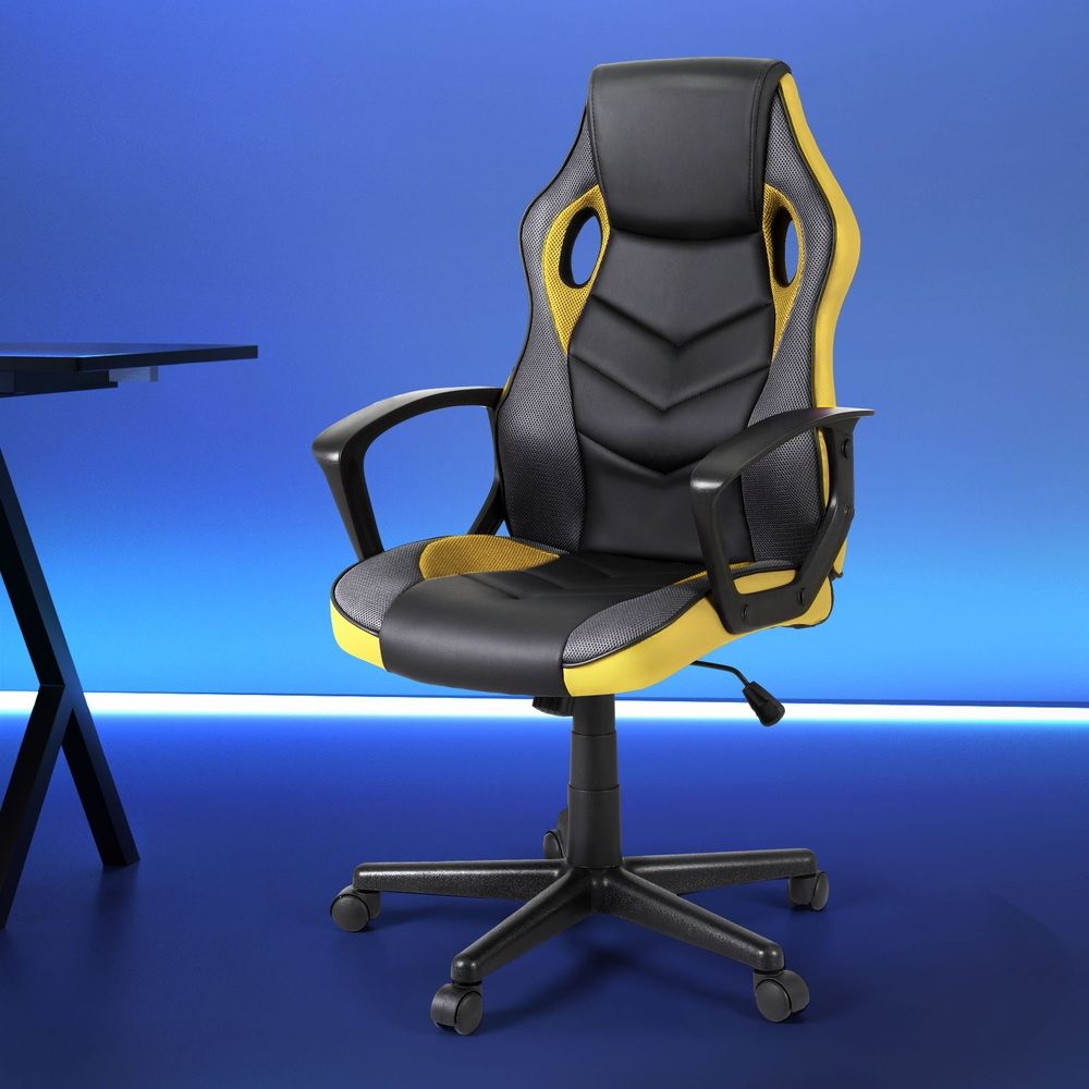 Artiss Gaming Office Chair High Back Executive Yellow