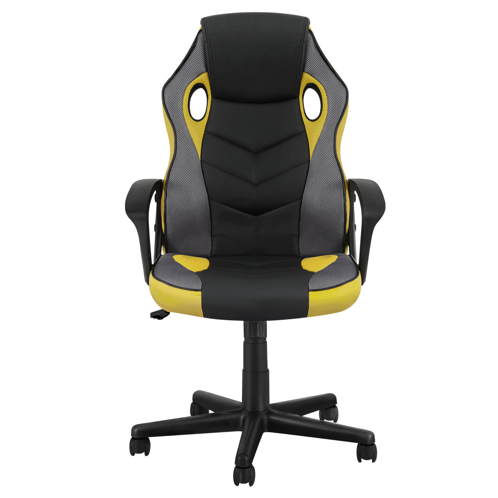 Artiss High-Back Gaming Office Chair Yellow Racing Style