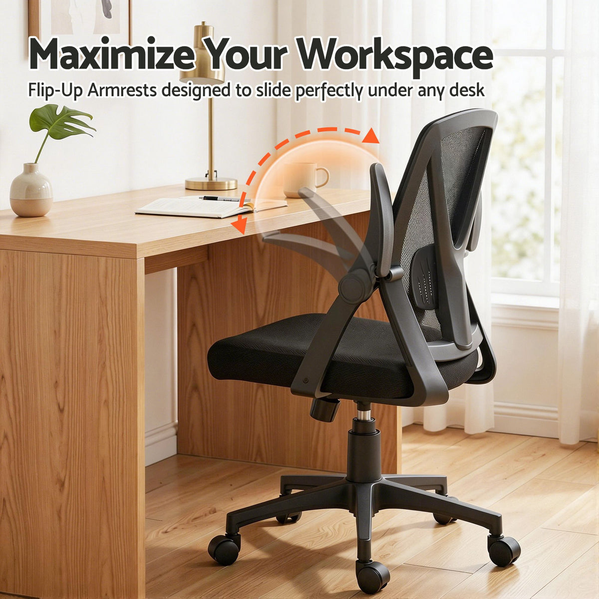 Nile Mid Back Mesh Office Chair with Adjustable Lumbar Support Black