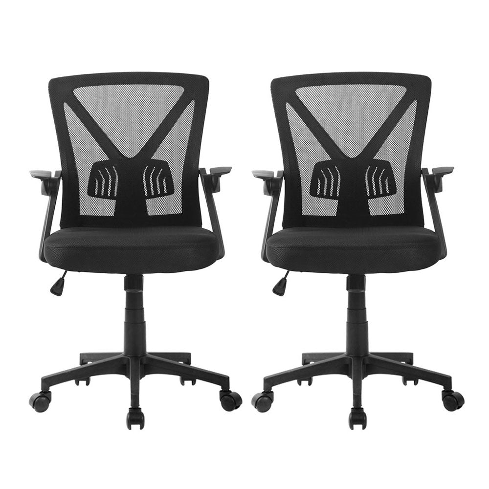 Nile Mid-Back Office Chair Mesh Black (2 Pack)